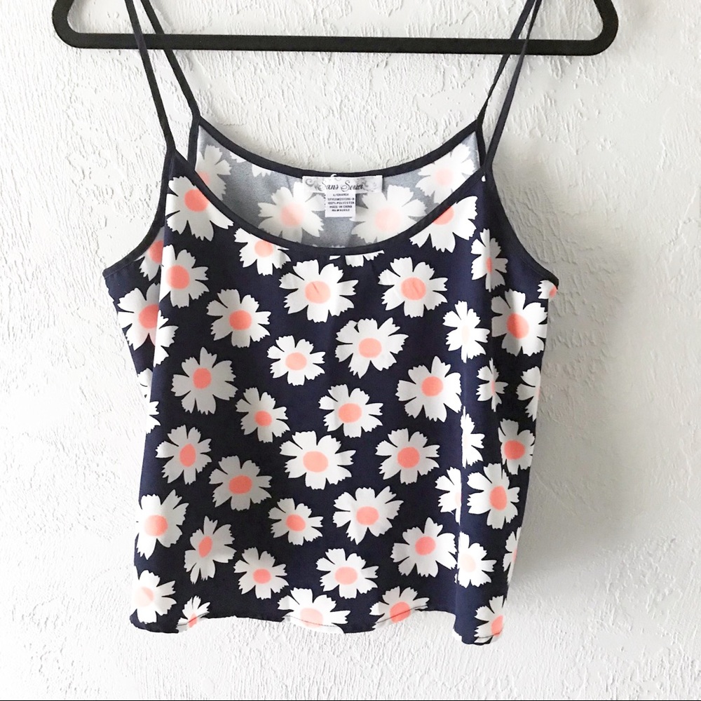 Sans Souci / flower print crop top tank.